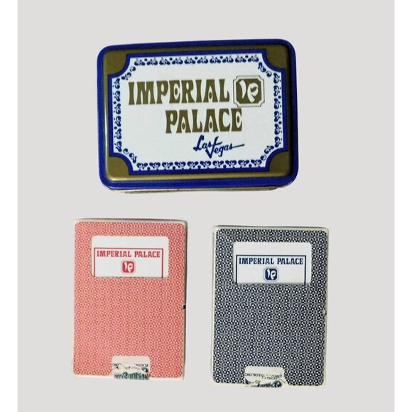 Imperial Palace Las Vegas Collectible Tin with 2 Decks Paulson Playing Cards - Picture 1 of 8